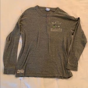 Seattle Seahawks quarter button long sleeve tee